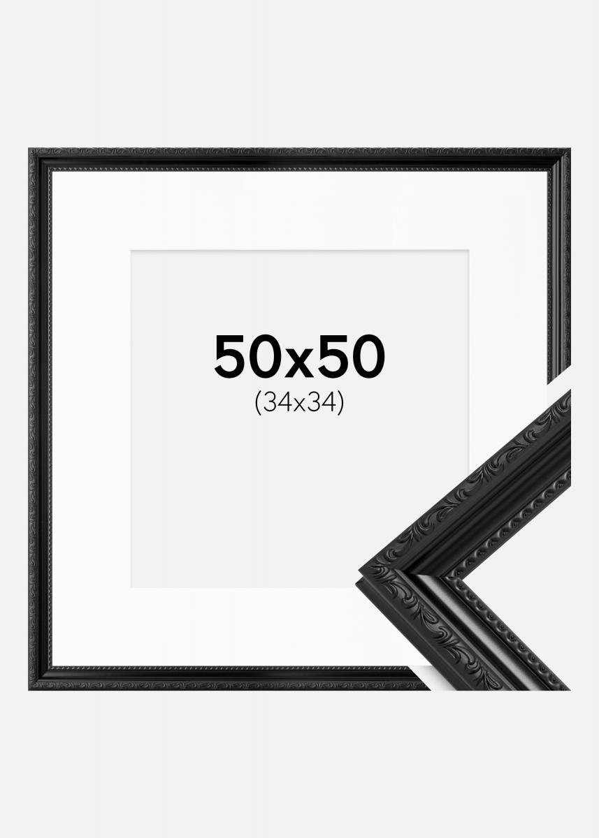 Buy Frame Abisko Black 50x50 cm - Picture Mount White 35x35 cm here ...