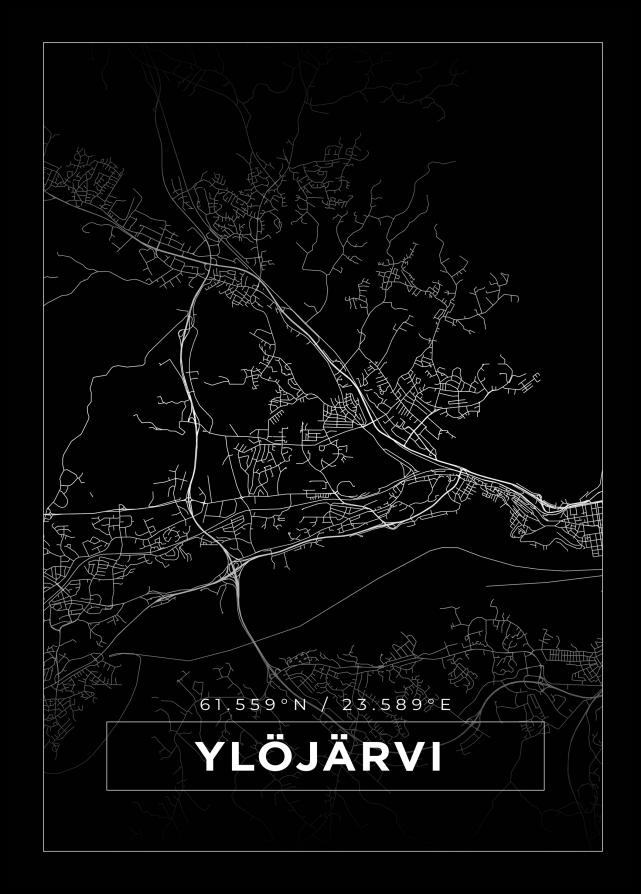 Bildverkstad Map - Ylöjärvi - Black Poster