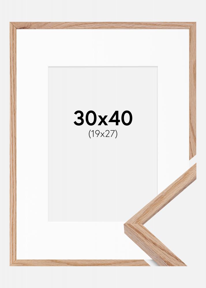 Buy Frame E-Line Oak 30x40 cm - Picture Mount White 20x28 cm here ...