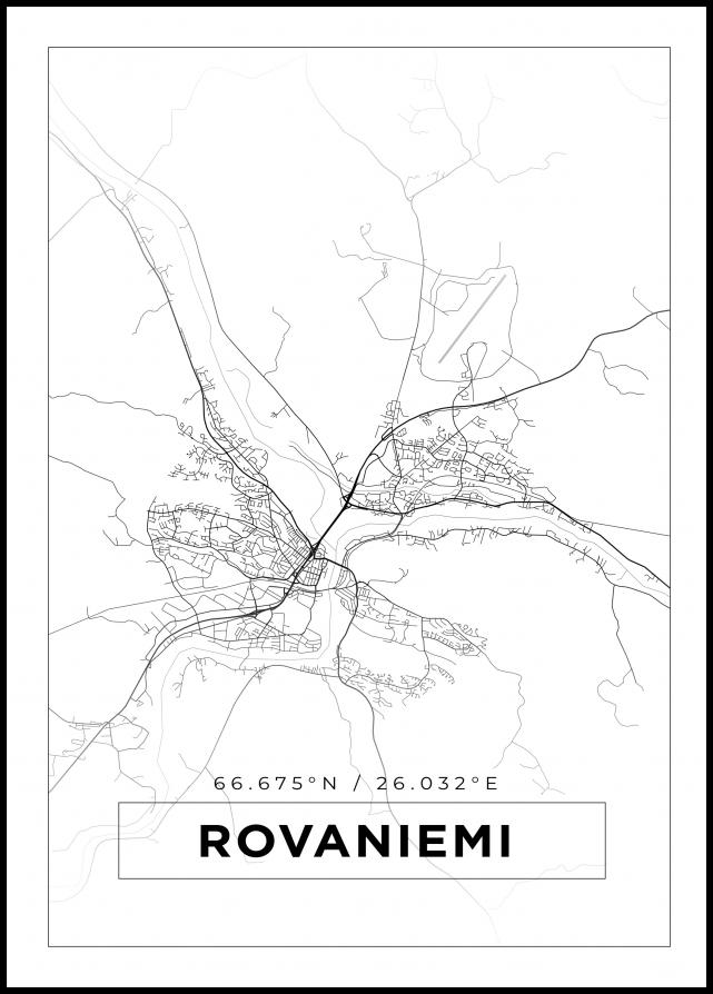 Bildverkstad Map - Rovaniemi - White Poster