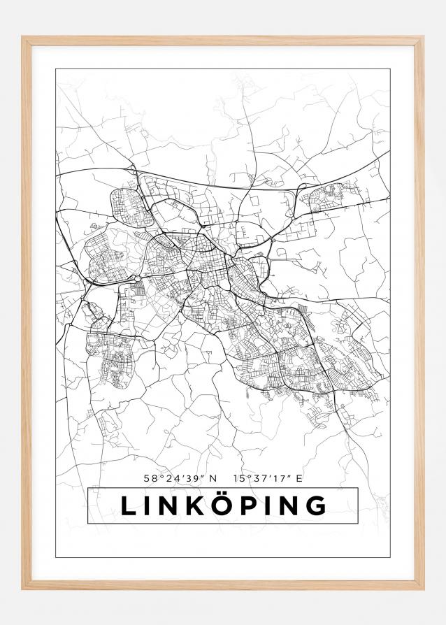 Bildverkstad Map - Linköping - White Poster