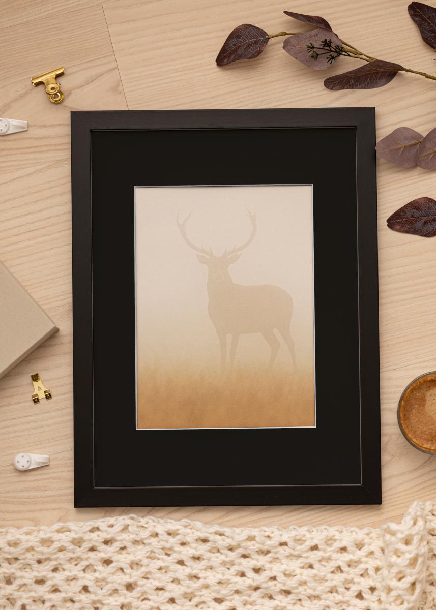 Frame Black Wood 40x60 cm - Picture Mount Black 32.9x48.3 cm (A3+)