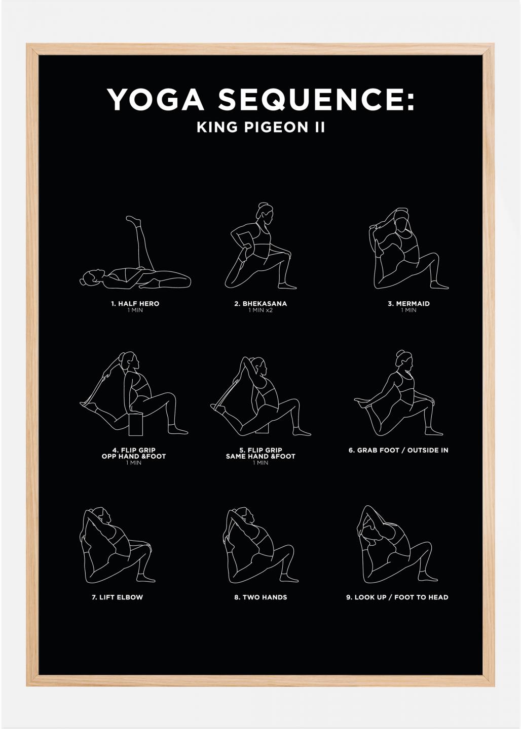 Buy Yoga Sequence - Stretch & Strengthen To Float Forward - Black Poster  here 