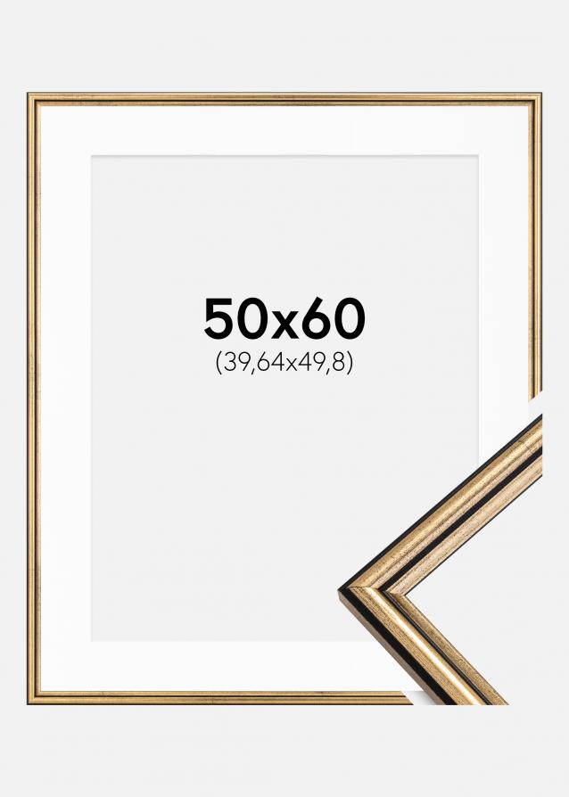 Ram med passepartou Frame Horndal Gold 50x60 cm - Picture Mount White 16x20 inches