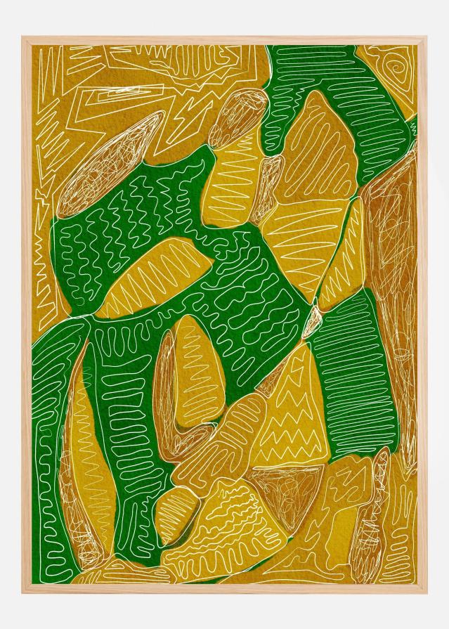 Bildverkstad Gold and green abstract Poster