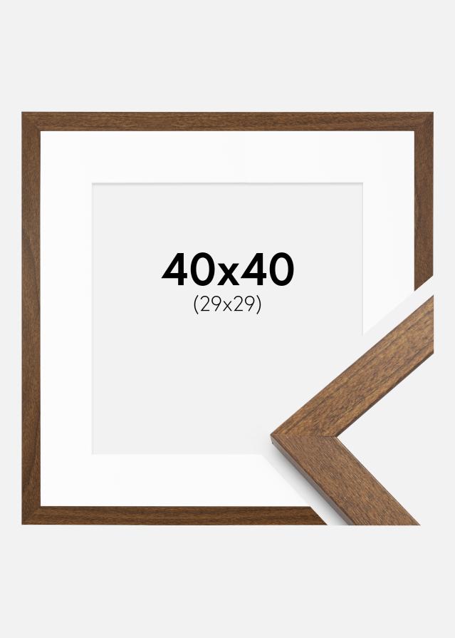 Ram med passepartou Frame Stilren Warm Brown 40x40 cm - Picture Mount White 30x30 cm