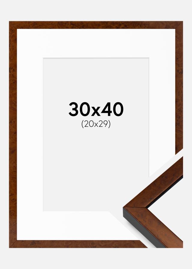 Ram med passepartou Frame Ares Walnut 30x40 cm - Mounts White 21x30 cm