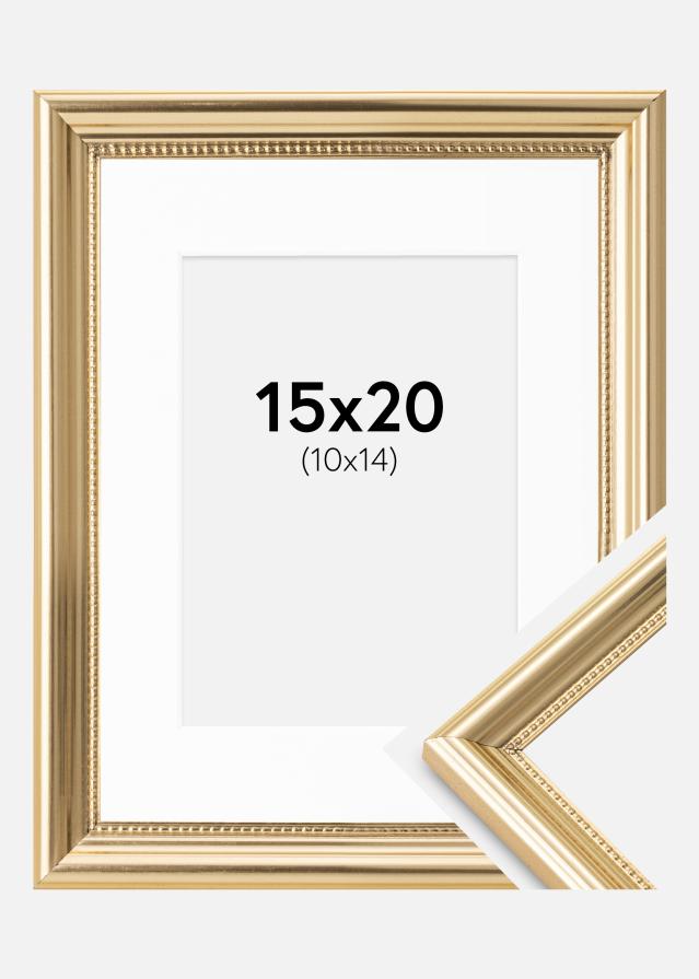Ram med passepartou Frame Gala Gold 15x20 cm - Picture Mount White 11x15 cm