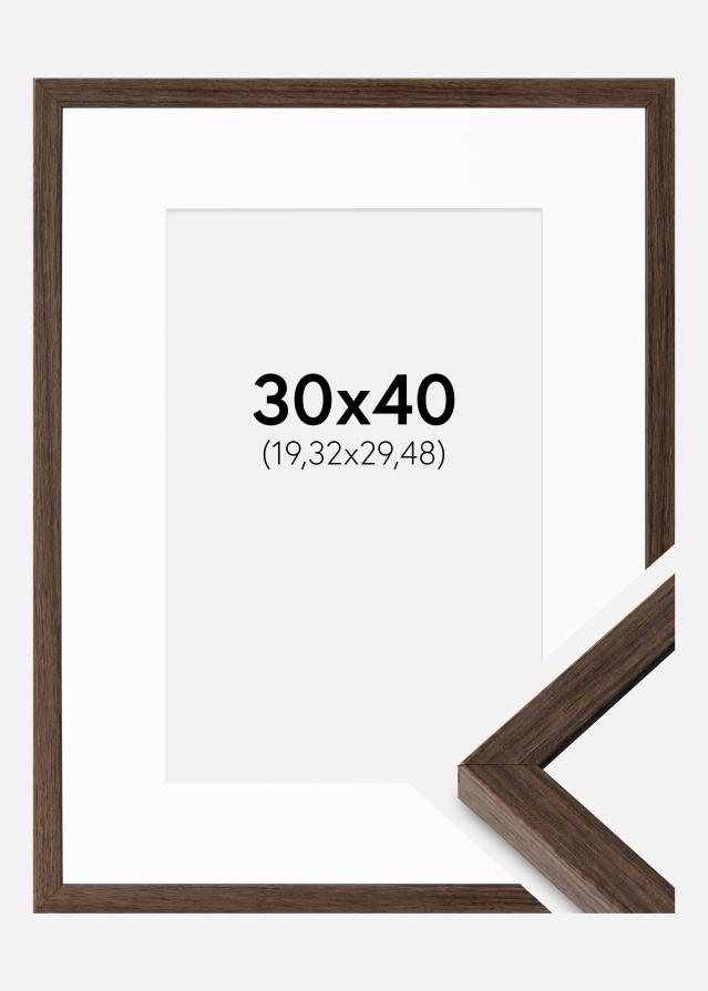 Ram med passepartou Frame Ares Walnut 30x40 cm - Mounts White 8x12 inches