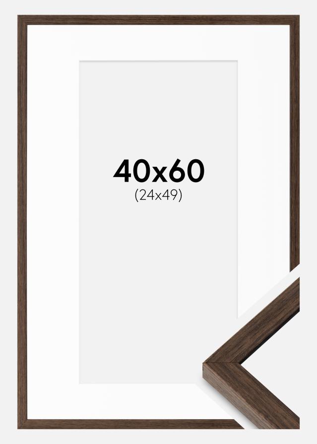 Ram med passepartou Frame Ares Walnut 40x60 cm - Mounts White 25x50 cm