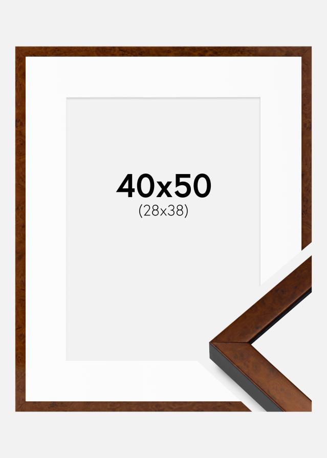 Ram med passepartou Frame Ares Walnut 40x50 cm - Mounts White 29x39 cm