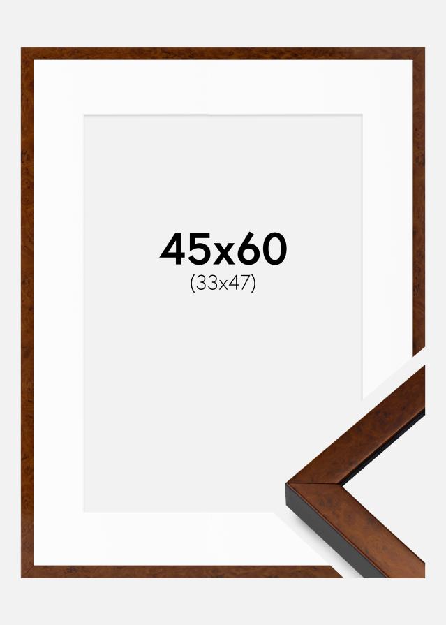 Ram med passepartou Frame Ares Walnut 45x60 cm - Mounts White 34x48 cm