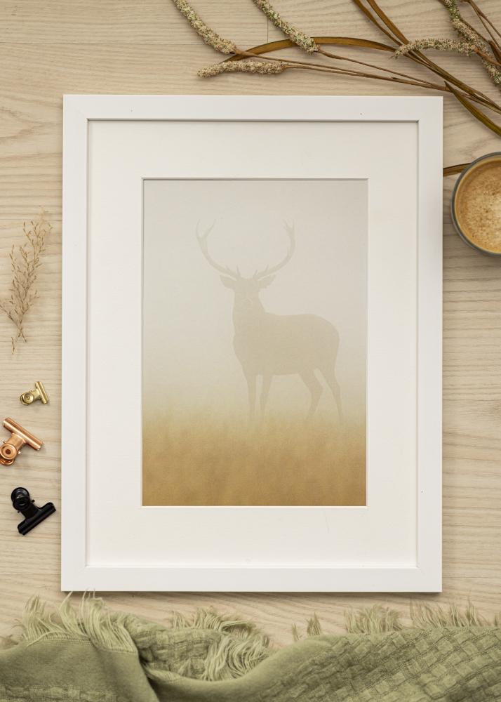 Ram med passepartou Frame White Wood 60x85 cm - Mounts White 51x76 cm