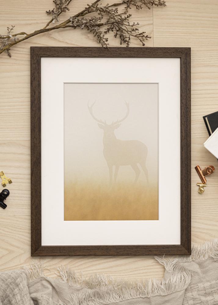 Ram med passepartou Frame Brown Wood 35x90 cm - Mounts White 25x80 cm