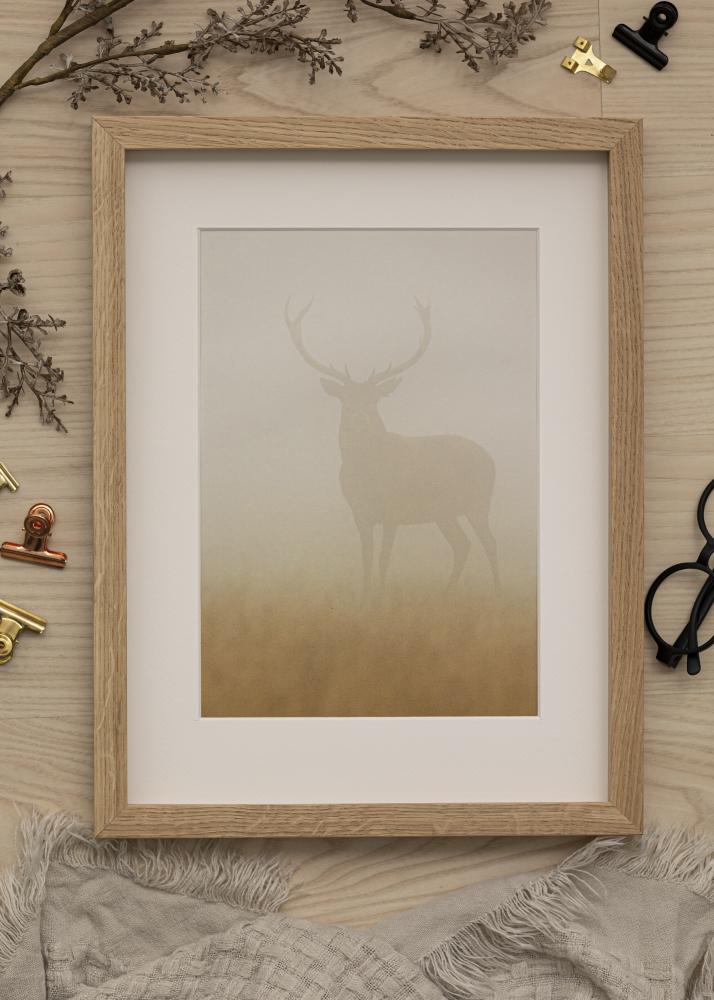 Ram med passepartou Frame Oak Wood 55x80 cm - Mounts White 44x68 cm