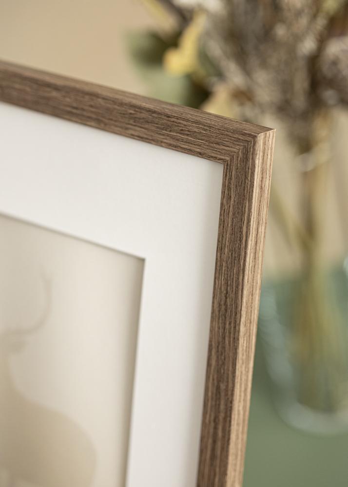 Ram med passepartou Frame Elegant Cold Brown 42x59.4 cm (A2) - Mat White 25x38 cm