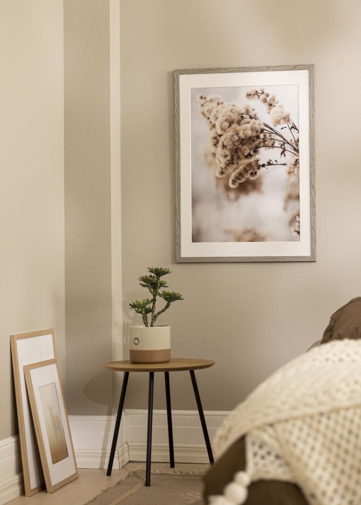 Ram med passepartou Frame Sleek Grey Oak 50x70 cm - Mat White 16x24 inches