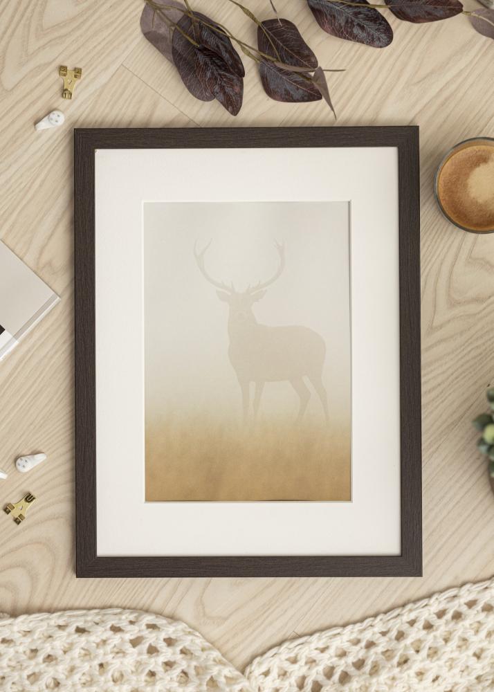 Ram med passepartou Frame Sleek Wenge 60x80 cm - Mat White 50x70 cm