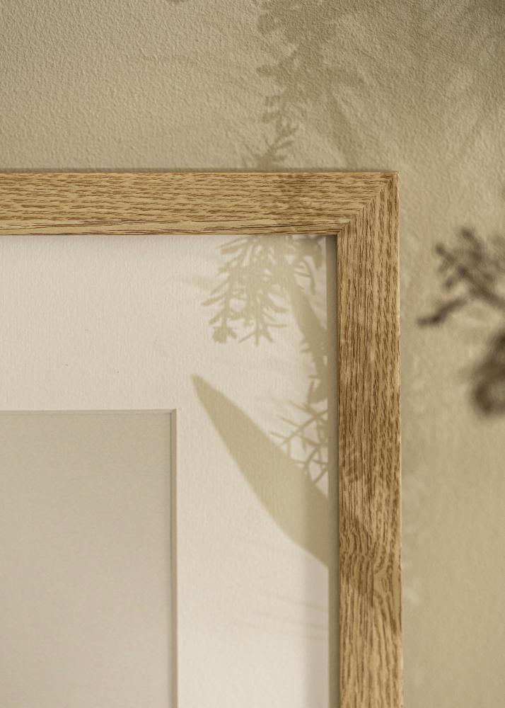 Ram med passepartou Frame Selection Oak 60x75 cm - Mat White 48x68.5 cm