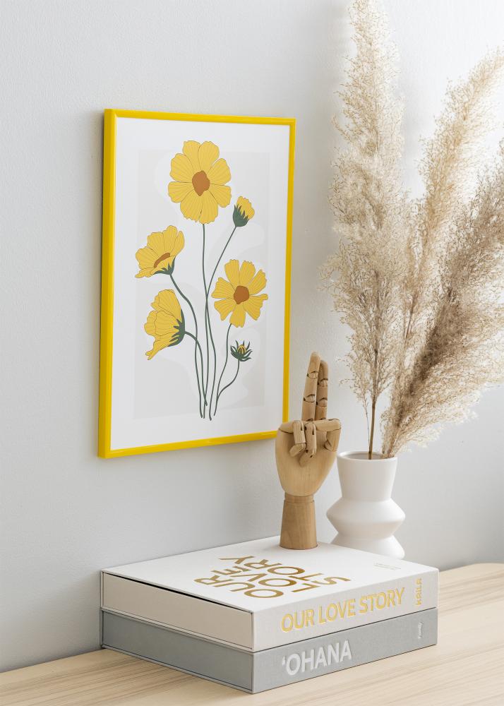 Ram med passepartou Frame New Lifestyle Yellow 60x80 cm - Mat White 52x72 cm