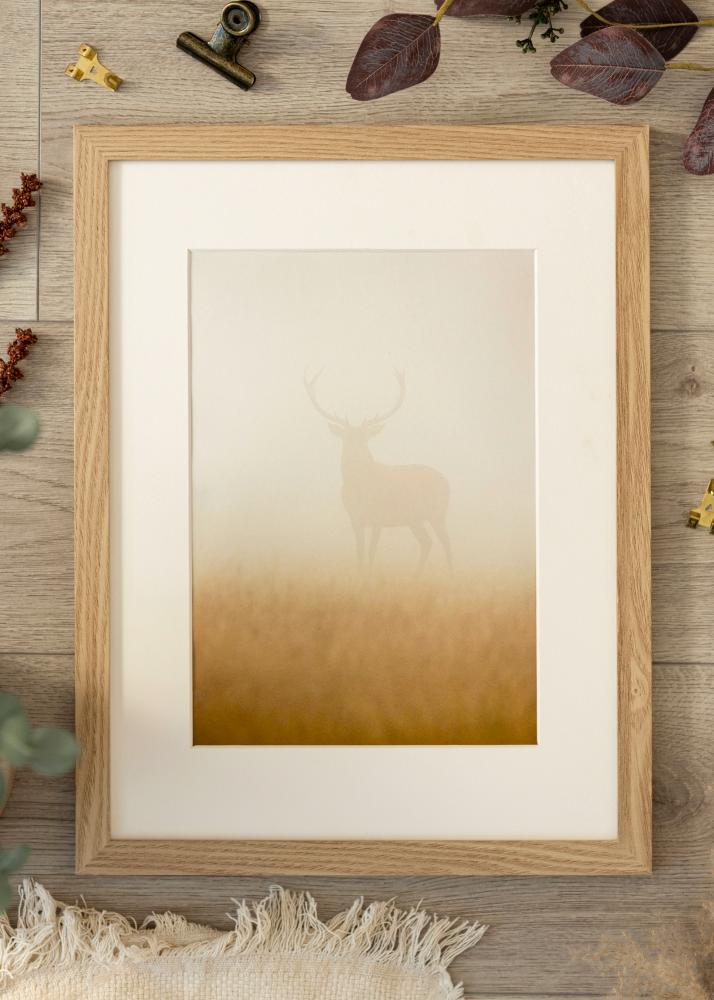 Ram med passepartou Frame BGA Classic Oak 60x60 cm - Mounts White 50x50 cm