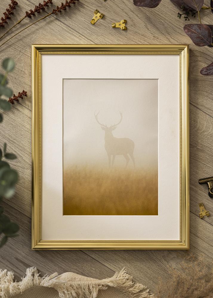 Ram med passepartou Frame Gala Gold 70x100 cm - Mounts White 61x92 cm