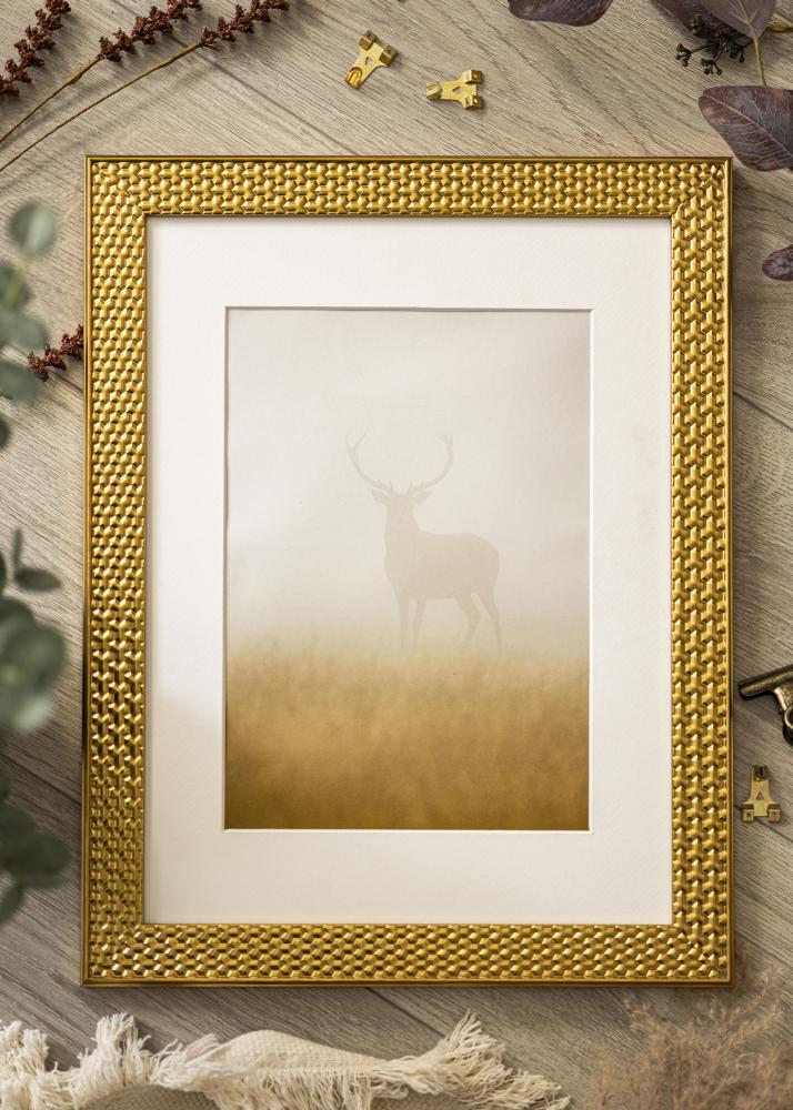 Ram med passepartou Frame Grace Gold 40x50 cm - Mounts White 31.5x40 cm