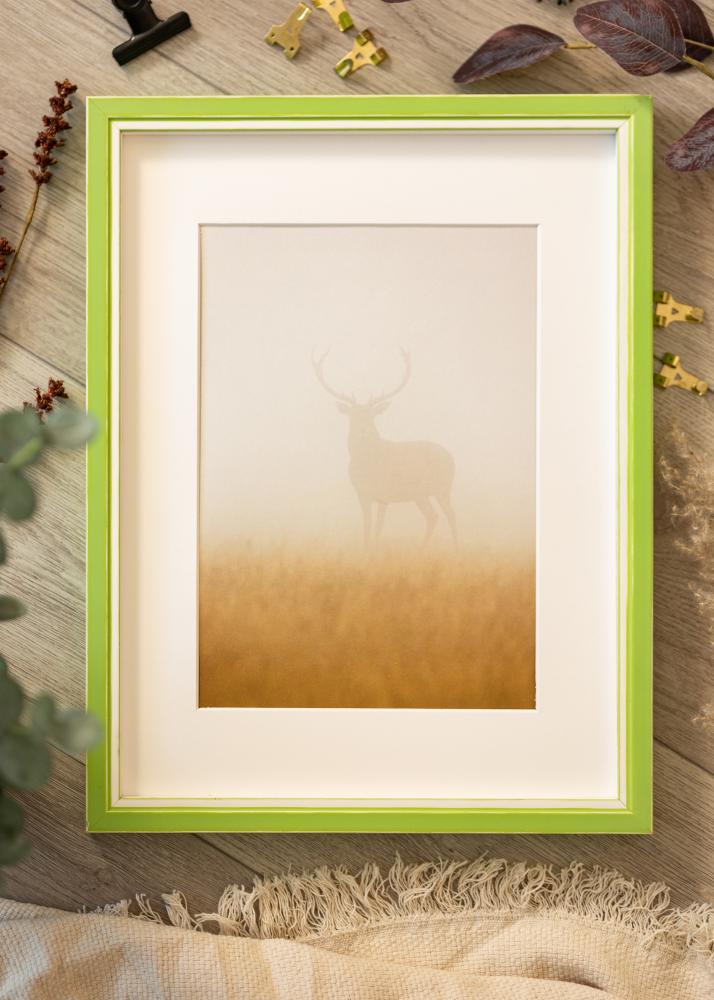 Ram med passepartou Frame Diana Light Green 60x80 cm - Mat White 50x69 cm