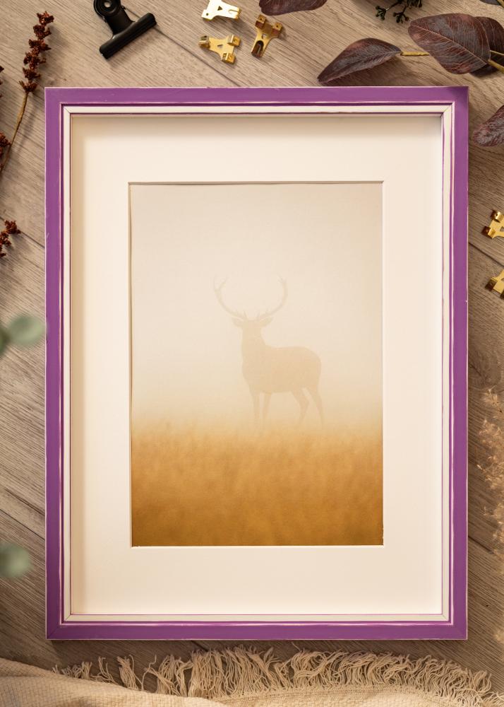 Ram med passepartou Frame Diana Lilac 20x25 cm - Mat White 13x19.5 cm