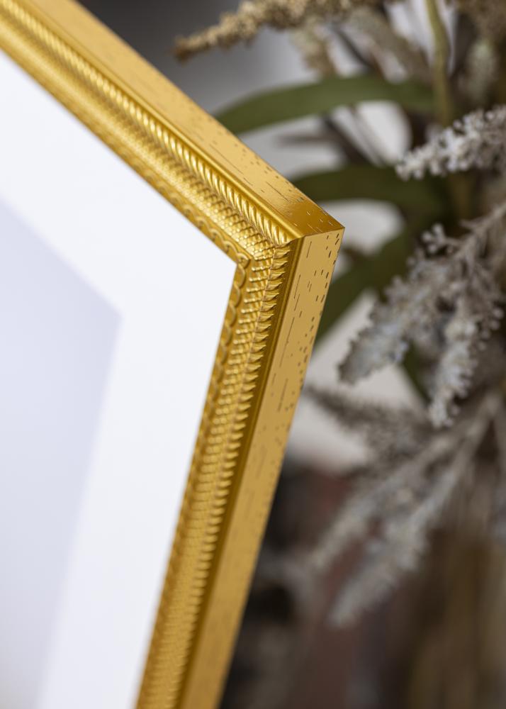 Ram med passepartou Frame Lattice Gold 40x50 cm - Mat White 29.7x42 cm (A3)