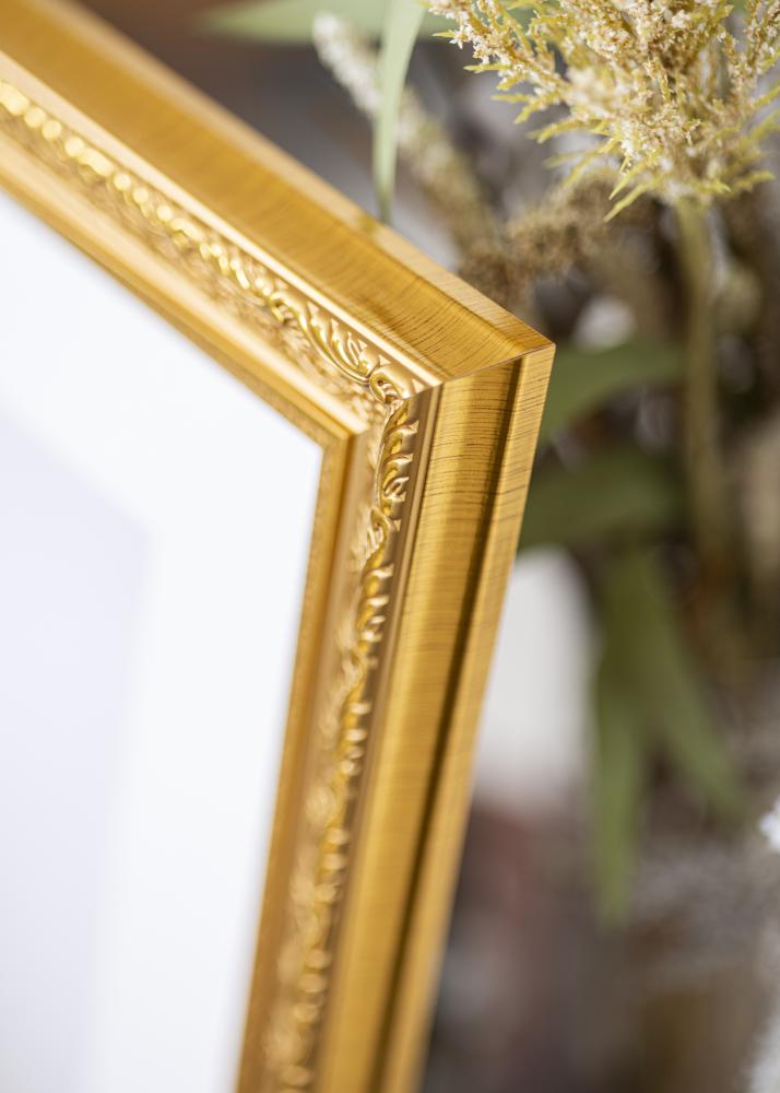 Ram med passepartou Frame Ornate Gold 40x50 cm - Mat White 29.7x42 cm (A3)