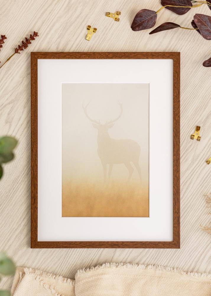 Ram med passepartou Frame Modern Warm Brown 30x40 cm - Passepartout White 20x30 cm