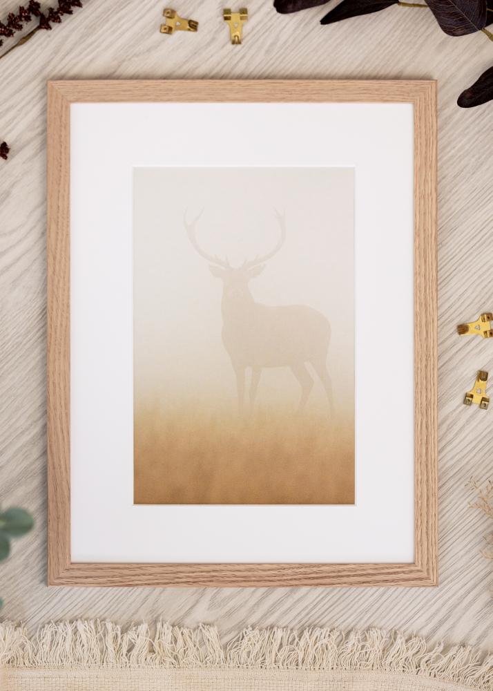 Ram med passepartou Frame Tidlös Massive Oak 50x50 cm - Mounts White 35x35 cm