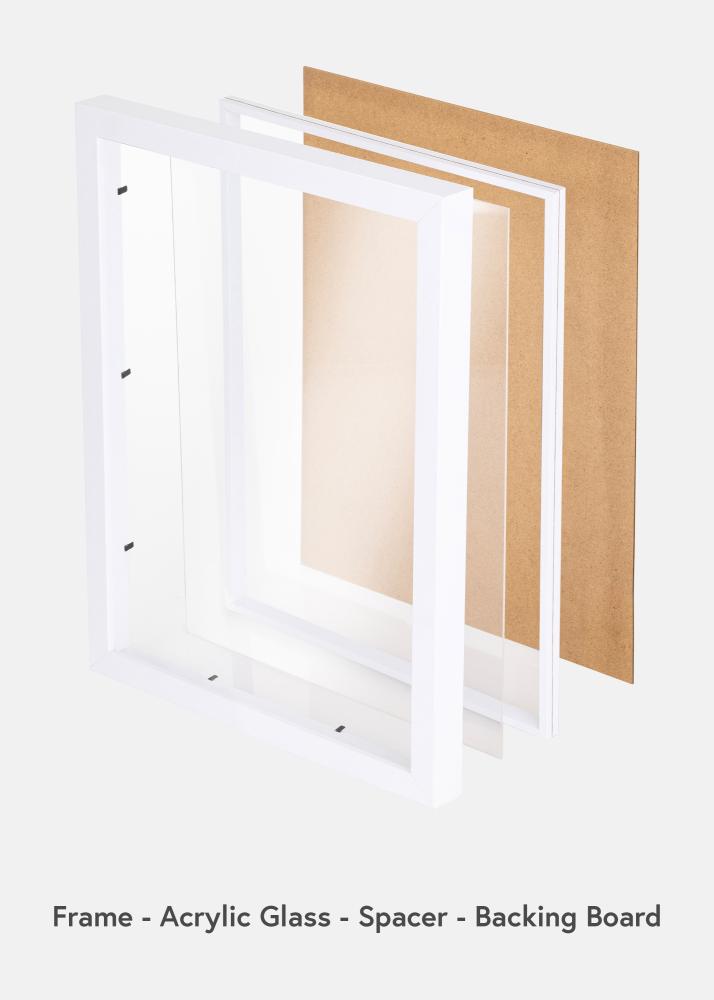 Ram med passepartou BGA Box Frame White 50x70 cm - Mounts White 40x60 cm