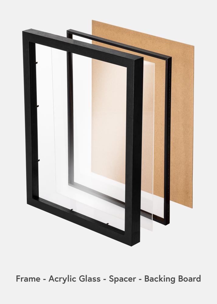 BGA BGA Box Frame Acrylic Glass Black 50x100 cm