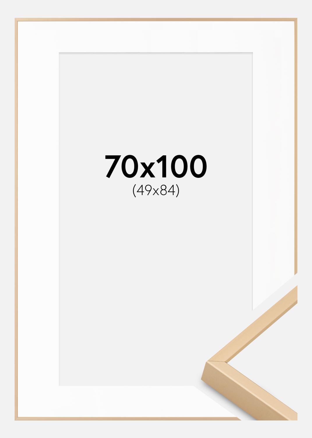 Product Image for Aluminium Frame Brass 70x100 cm - Mounts White 50x85 cm