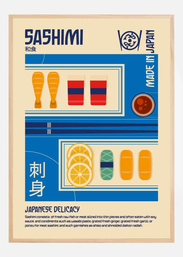 Bildverkstad Sashimi Japanese Food Print Poster