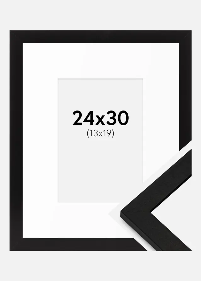Ram med passepartou Frame BGA Classic Black 24x30 cm - Mounts White 14x20 cm