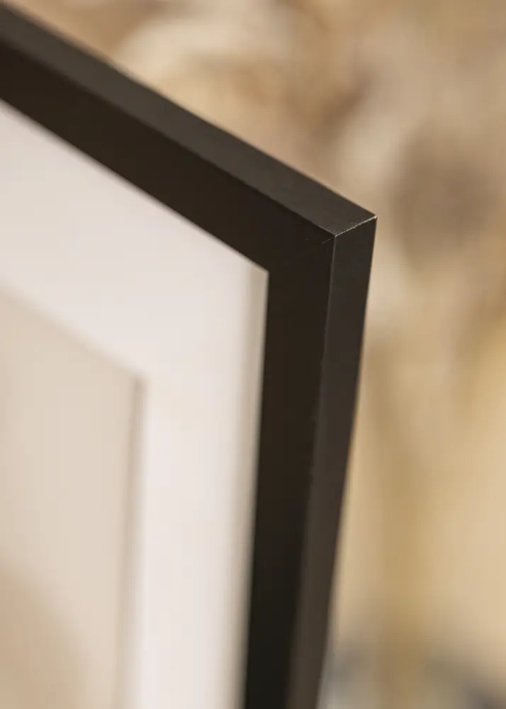 Ram med passepartou Frame Black Wood 35x90 cm - Mounts White 25x80 cm