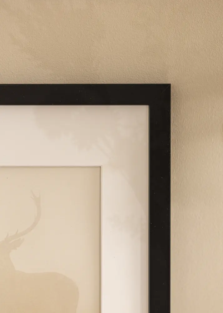 Ram med passepartou Frame Black Wood 35x90 cm - Mounts White 25x80 cm