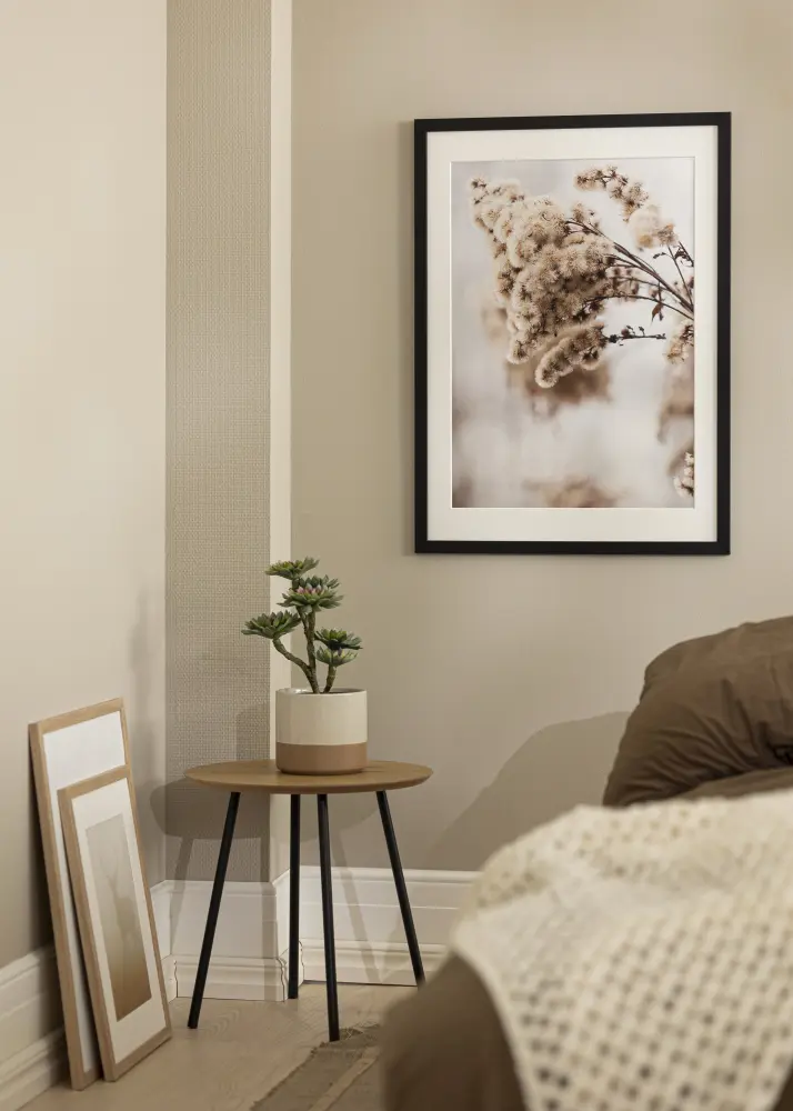 Ram med passepartou Frame Black Wood 35x90 cm - Mounts White 25x80 cm