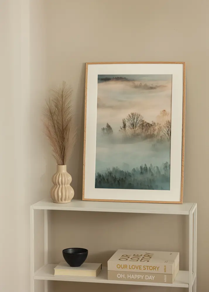 Ram med passepartou Frame Slender Oak 32x32 cm - Mounts White 21x21 cm