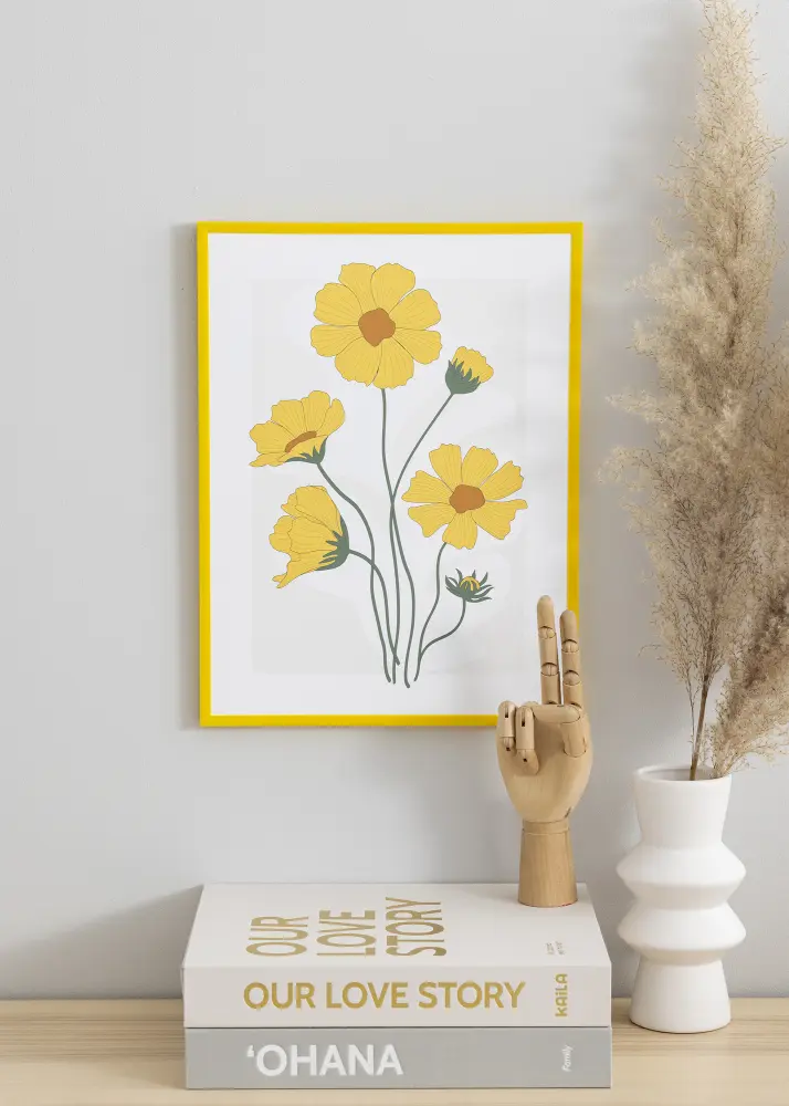 Ram med passepartou Frame New Lifestyle Yellow 40x50 cm - Mounts White 29.7x42 cm