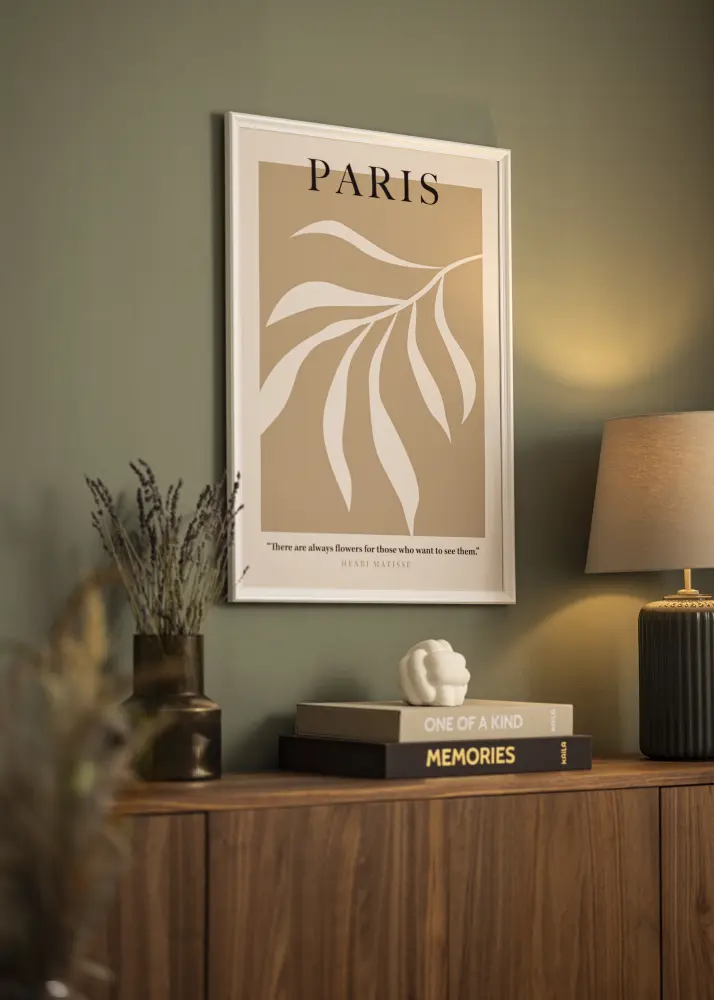 Ram med passepartou Frame Gala White 50x70 cm - Mounts White 42x59.4 cm