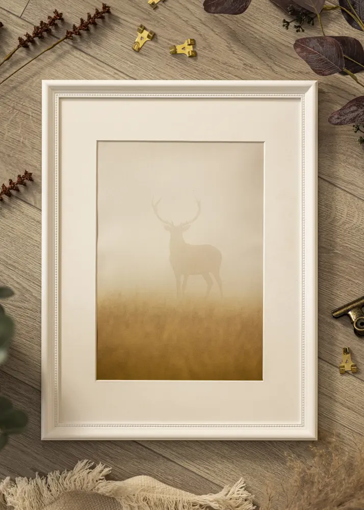 Ram med passepartou Frame Gala White 50x70 cm - Mounts White 42x59.4 cm