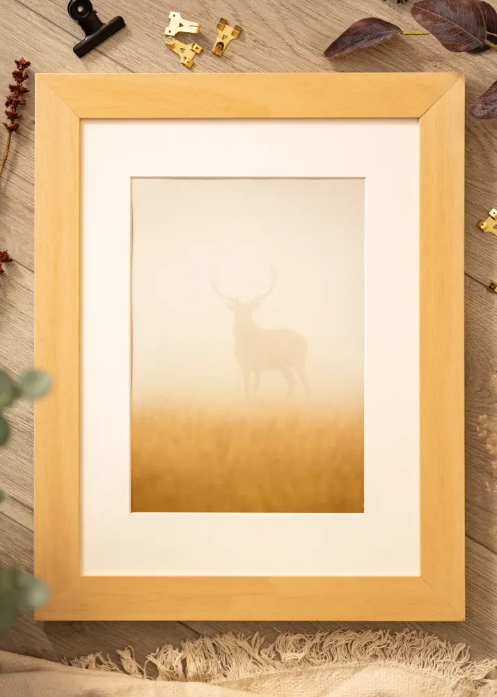 Ram med passepartou Frame Juno Wood 70x100 cm - Mounts White 62x93 cm
