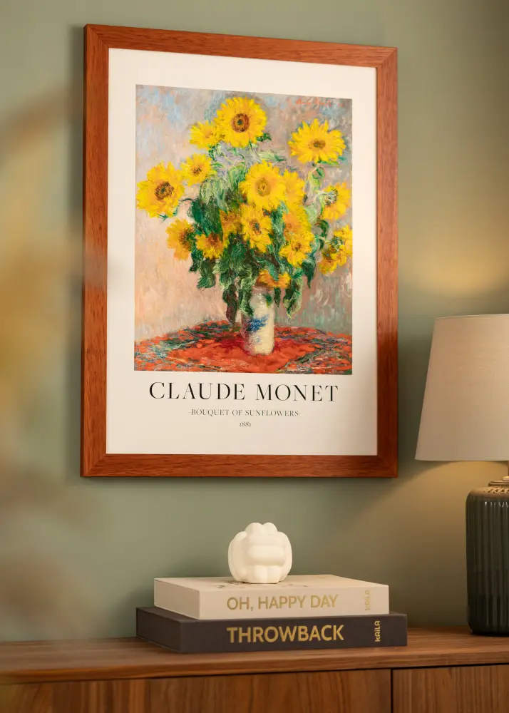 Ram med passepartou Frame Juno Cherry 50x70 cm - Mounts White 42x59.4 cm