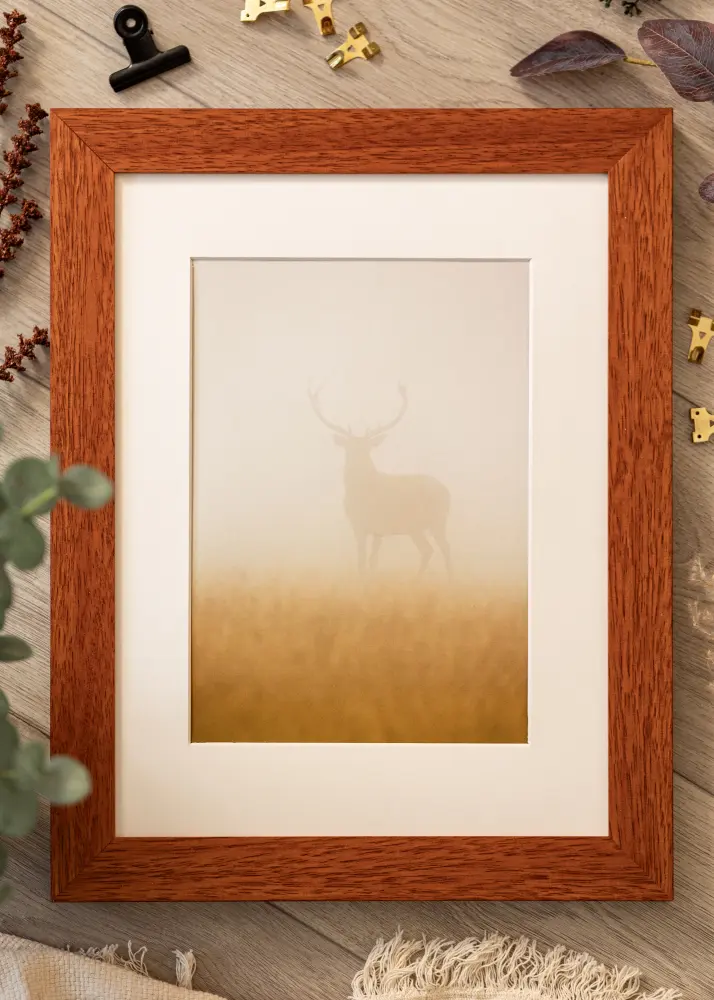 Ram med passepartou Frame Juno Cherry 50x70 cm - Mounts White 42x59.4 cm