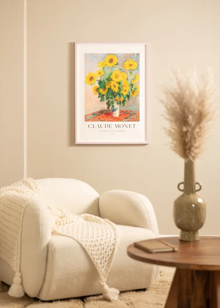 Ram med passepartou Frame Diana Pink 70x70 cm - Mounts White 60x60 cm