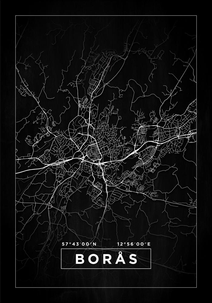 Bildverkstad Map - Borås - Black Poster